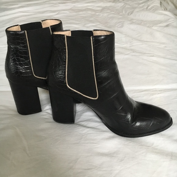 •From PARIS• MELLOW YELLOW Boot Black 8,5 cm Heel - Picture 3 of 8